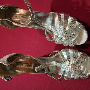 Steve Madden Silver Strappy Heels